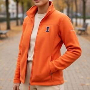 EUC Columbia Size Large Women's U Of I Fighting Illini Fleece Zip Up Jacket!